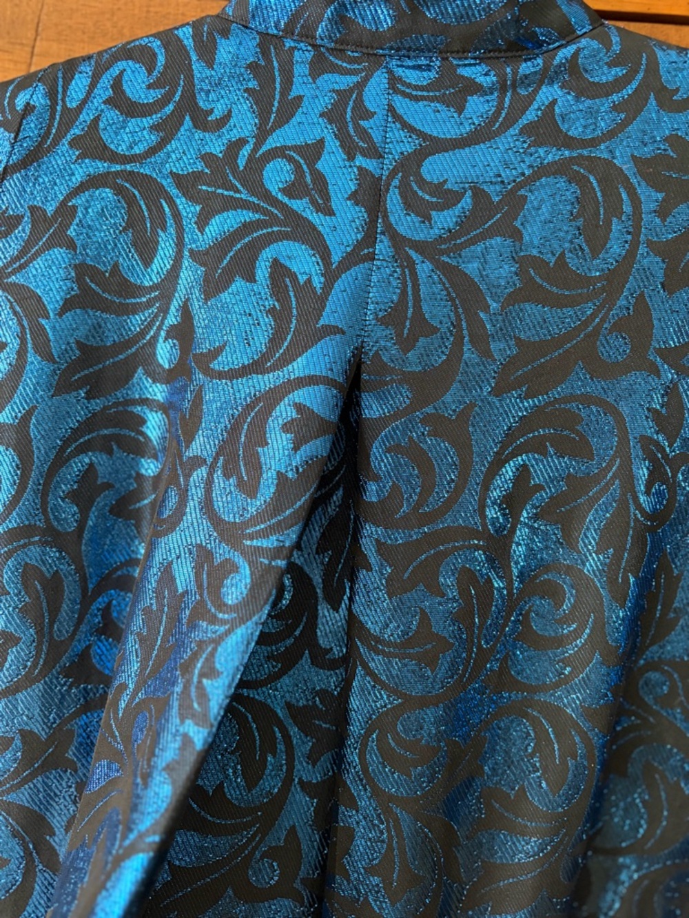 Vintage Escada Silk Blend Oversized Blouse  80s Designer Luxury Metallic Sz 40 - Picture 5 of 10